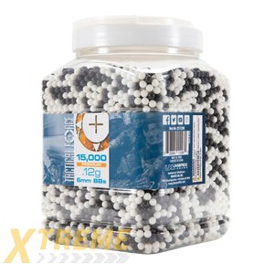 TACTICAL FORCE BB 12G- 15,000 COUNT - WHITE AND BLACK - Tactical Force BBs -(Bottle)