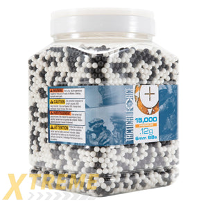 TACTICAL FORCE BB 12G- 15,000 COUNT - WHITE AND BLACK - Tactical Force BBs -(Bottle)