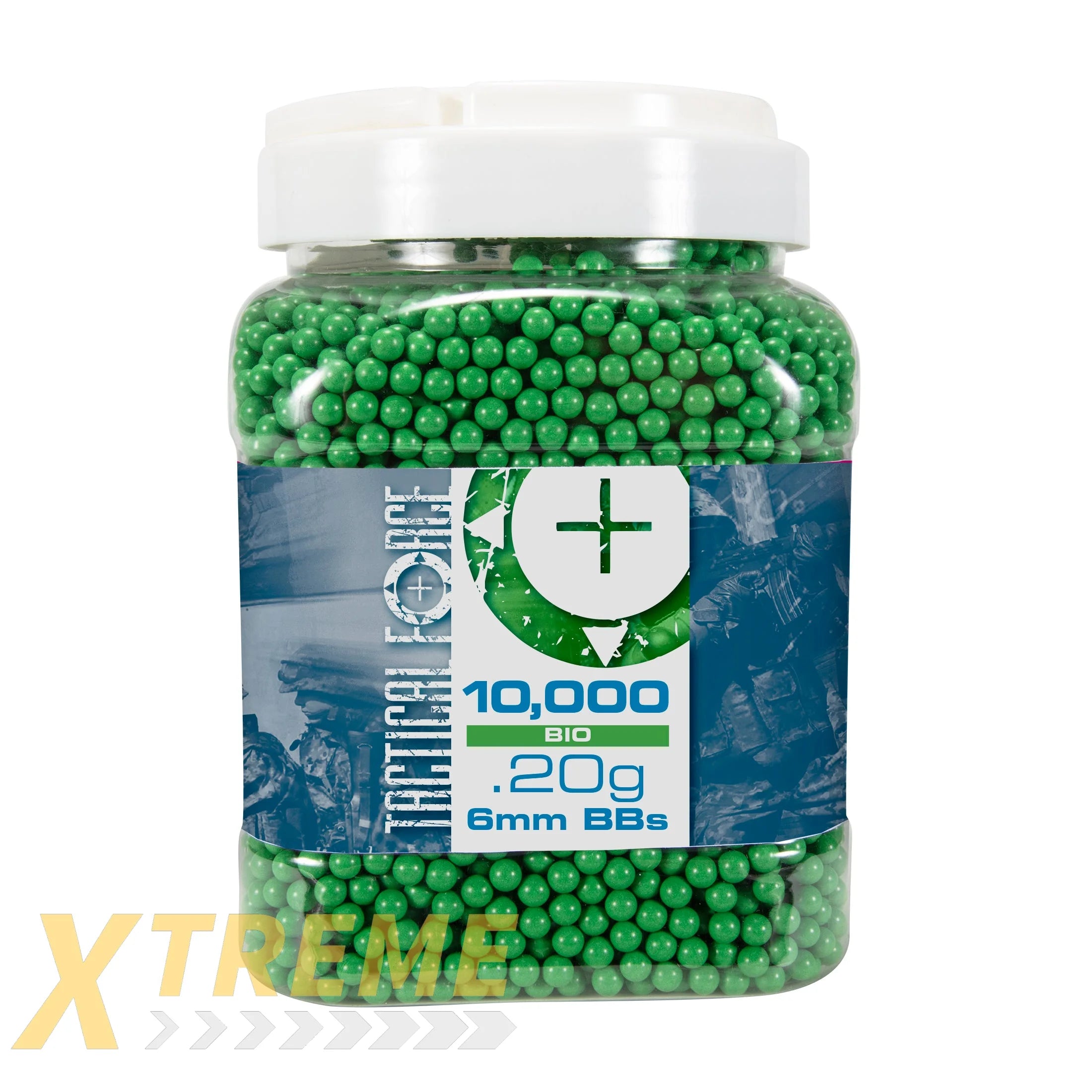 TACTICAL FORCE BIO BB 20G - 10,000 COUNT - GREEN - Tactical Force BBs -(Bottle)