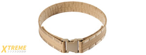 Tactical Molle Adjustable Battle Belt - (Tan/M)