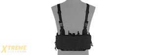 Tactical Molle Chest Rig Vest w/ 5.56 Magazine Front Panel - (Black)