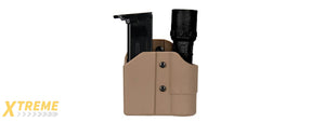 CA-1238T TACTICAL POLYMER PISTOL MAG AND FLASHLIGHT CARRIER (TAN)