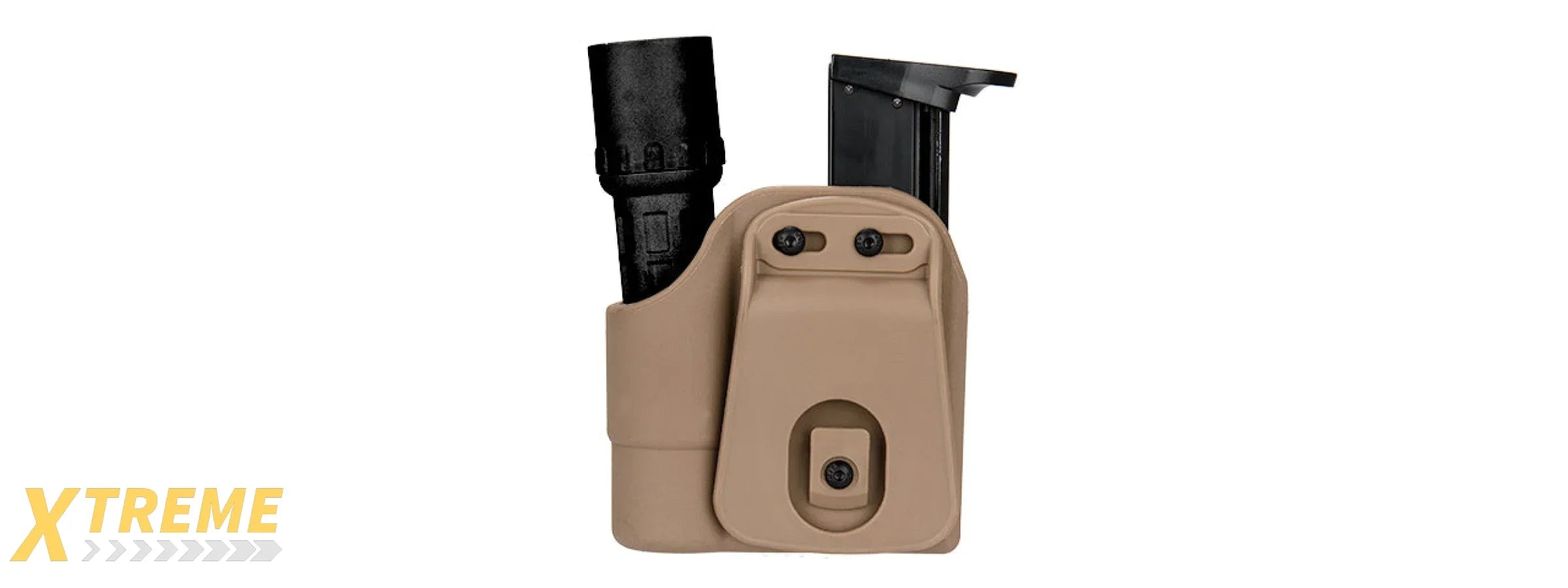 CA-1238T TACTICAL POLYMER PISTOL MAG AND FLASHLIGHT CARRIER (TAN)