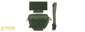 Tactical Vest Drop Pouch Equipment With Shoulder Strap Quick Release Rail - (OD Green)