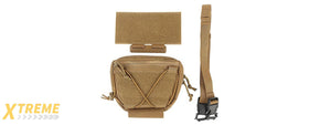 Tactical Vest Drop Pouch Equipment With Shoulder Strap Quick Release Rail - (Tan)