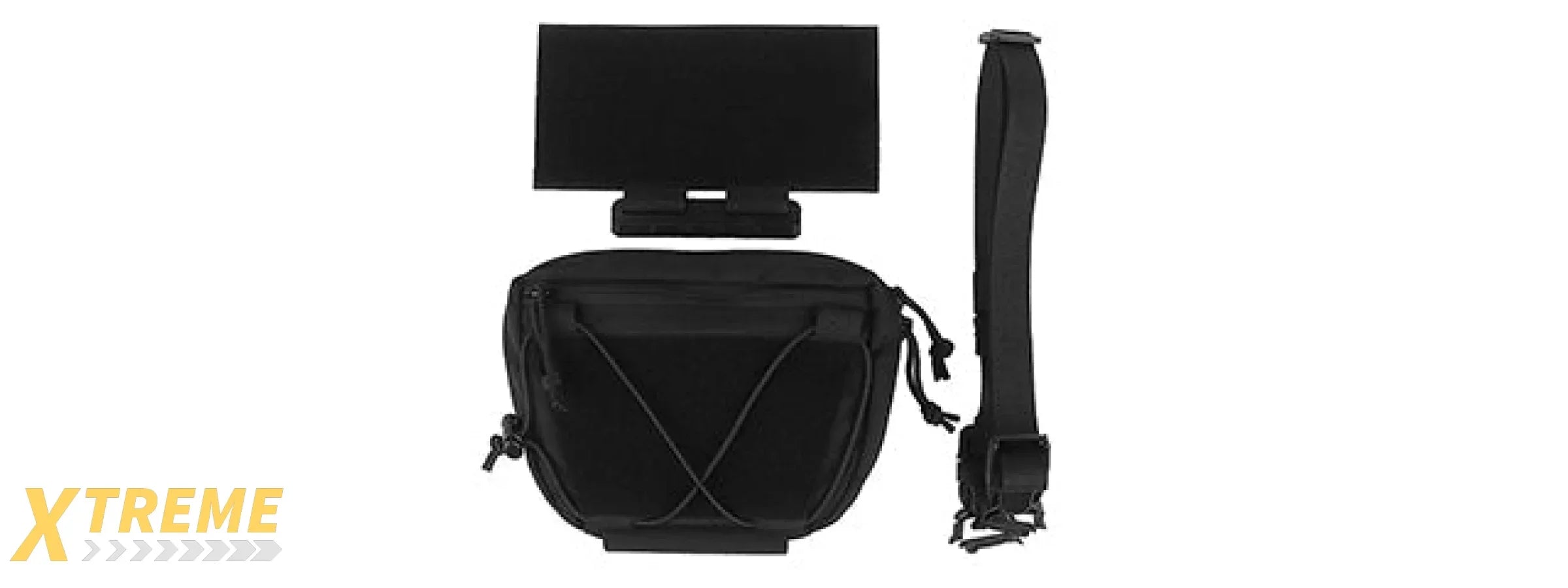Tactical Vest Drop Pouch Equipment With Shoulder Strap Quick Release Rail - (Black)