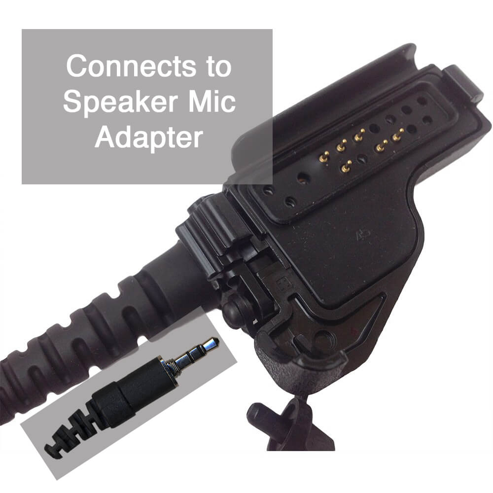 3.5mm Threaded(Screw On) Listen Only Radio Earpiece Clear Tube - Motorola XTS APX XPR & EF Johnson, NNM6274 - Screws In To Radio Adapter