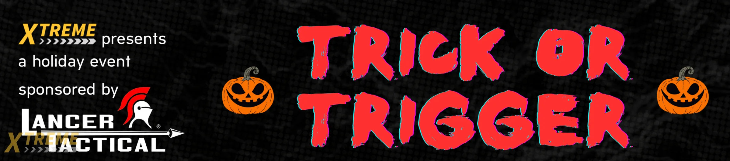 Promotional flyer for 'Trick or Trigger' event with schedule and details.