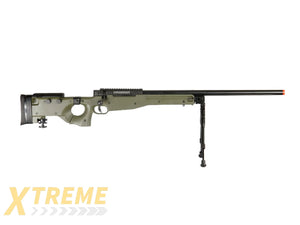 UK ARMS AIRSOFT L96 AWP BOLT ACTION RIFLE FOLD STOCK BIPOD - OD GREEN