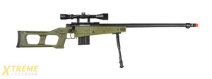 UK ARMS AIRSOFT MK96 COVERT BOLT ACTION SCOPE RIFLE W/ BIPOD - OD