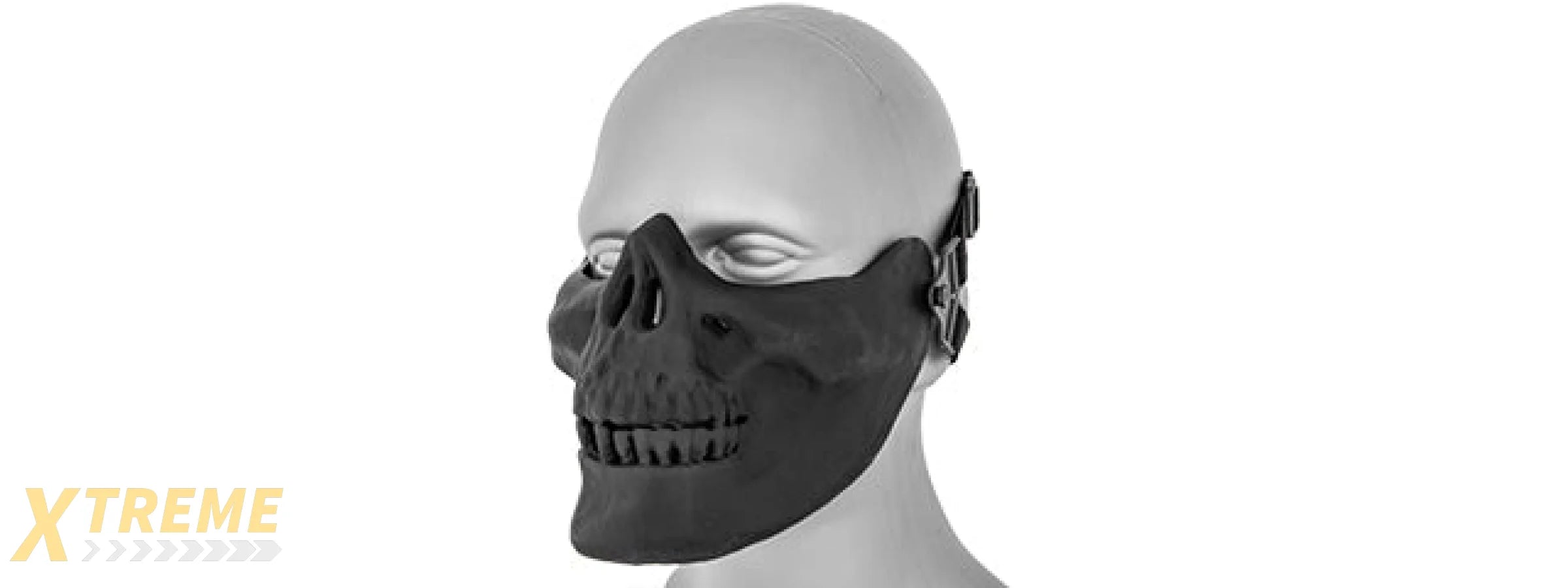 UK ARMS AIRSOFT TACTICAL SKULL LOWER HALF FACE MASK - BLACK