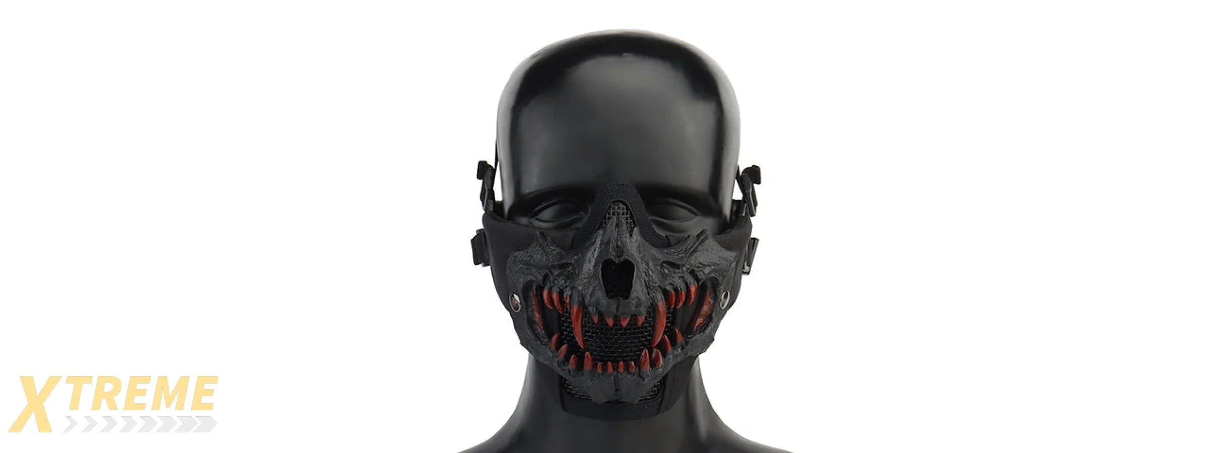 Upgraded Fangs Mesh Lower Face Mask (Color: Black)