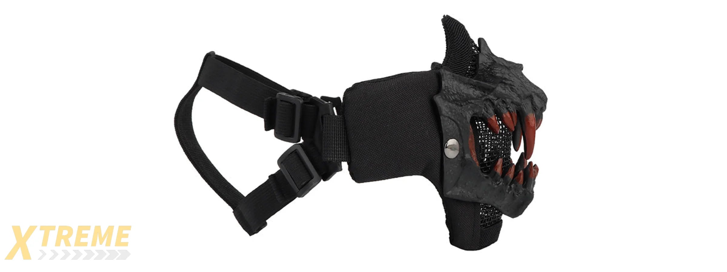 Upgraded Fangs Mesh Lower Face Mask (Color: Black)