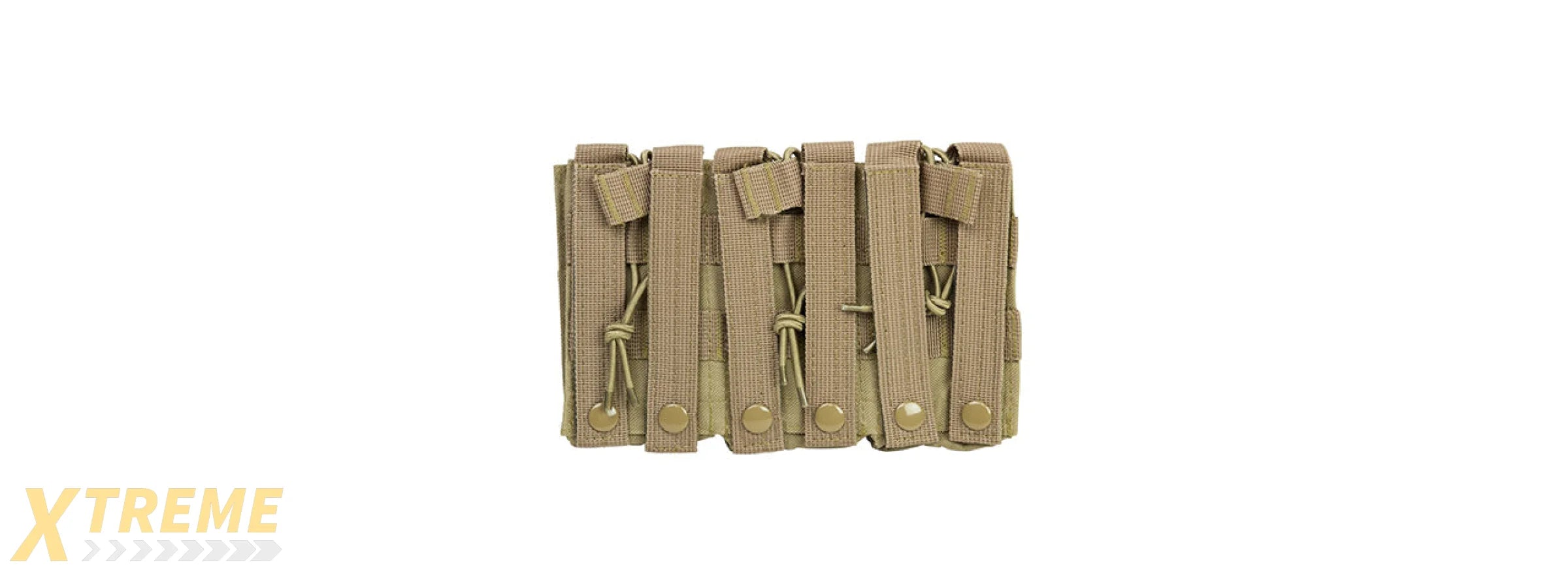 VISM MOLLE TRIPLE M4/M16 RIFLE MAG POUCH W/ RETENTION STRAPS - TAN