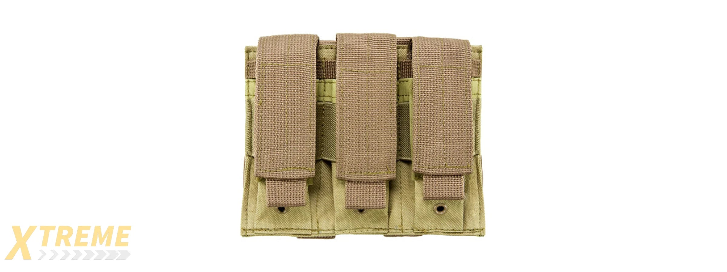 VISM MOLLE TRIPLE PISTOL MAGAZINE POUCH - TAN