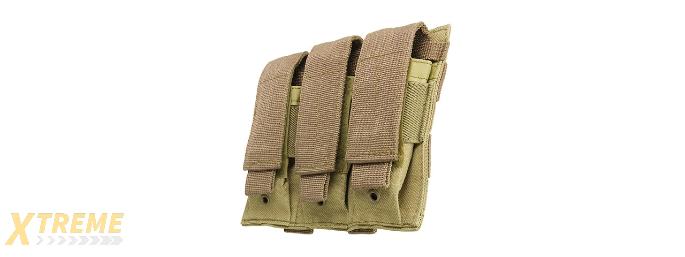VISM MOLLE TRIPLE PISTOL MAGAZINE POUCH - TAN