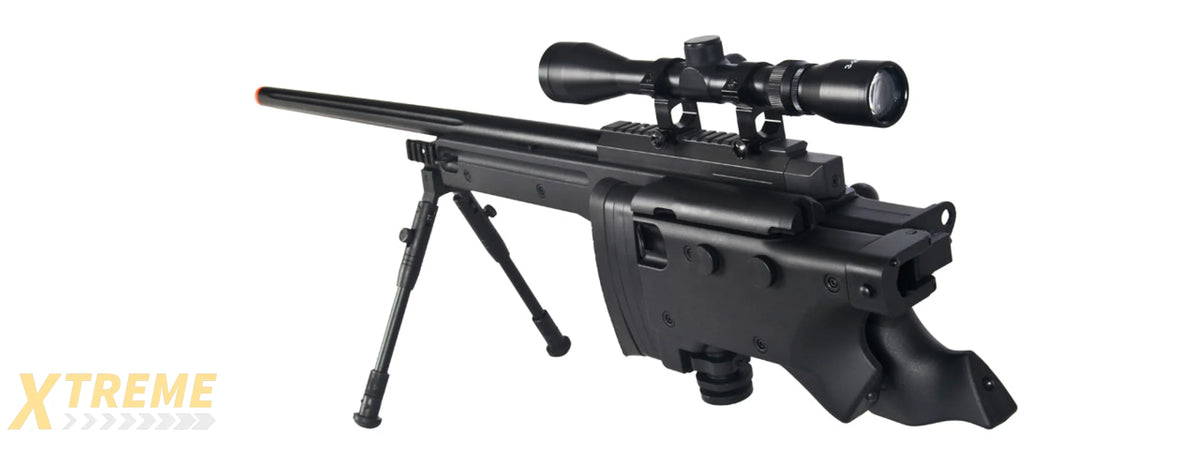 WELL AIRSOFT L96 AWP BOLT ACTION RIFLE W/ FOLDING STOCK - BLACK