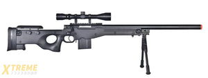 WELL AIRSOFT L96 AWS BOLT ACTION RIFLE W/ BIPOD AND SCOPE - BLACK
