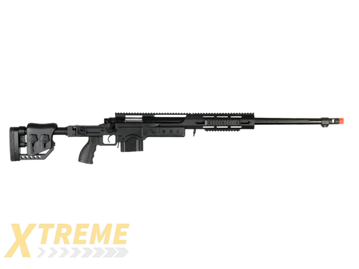 WELL AIRSOFT MB4411 BOLT ACTION SNIPER RIFLE W/ FLUTED BARREL - BLACK