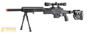 WELLFIRE MB4410 BOLT ACTION SNIPER RIFLE W/ SCOPE AND BIPOD - BLACK