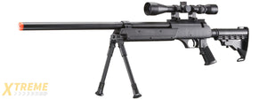 Well Fire MB06 Airsoft Bolt Action Sniper Rifle w/ Scope & Bipod (Color: Black)