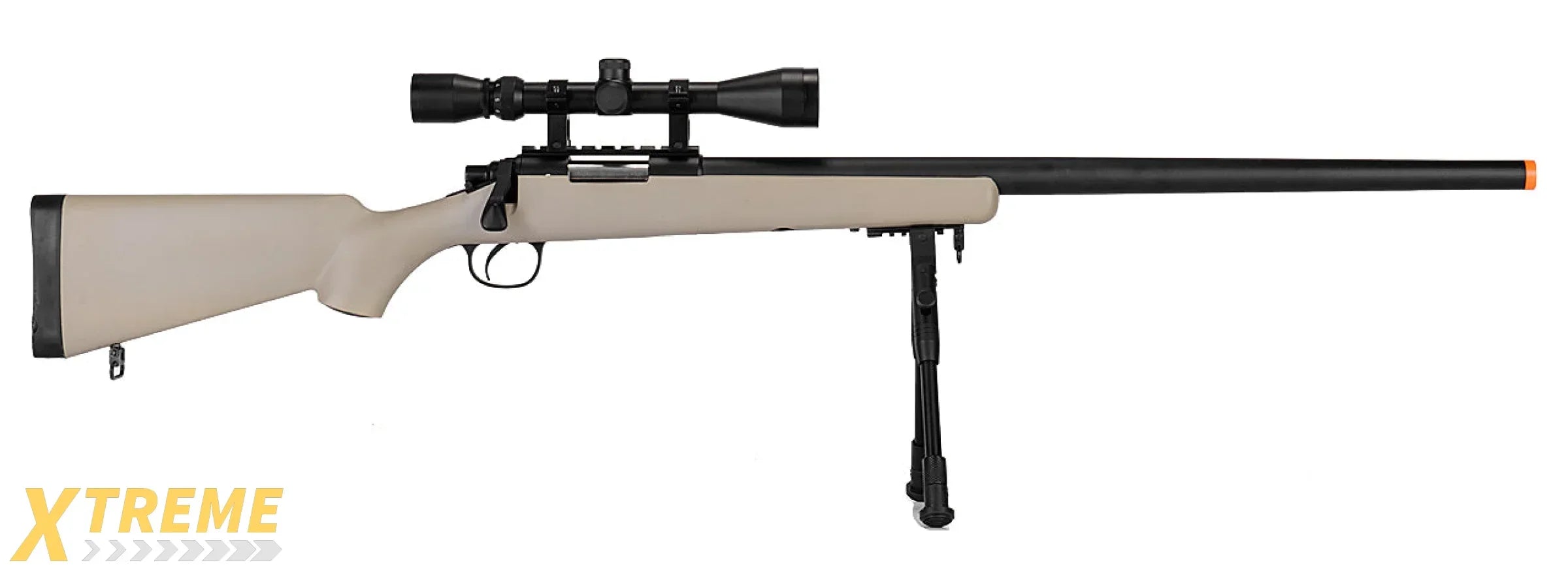 WELL MB03TAB VSR-10 BOLT ACTION RIFLE w/SCOPE & BIPOD (COLOR: TAN)