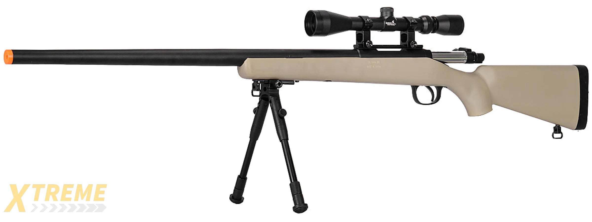 WELL MB03TAB VSR-10 BOLT ACTION RIFLE w/SCOPE & BIPOD (COLOR: TAN)