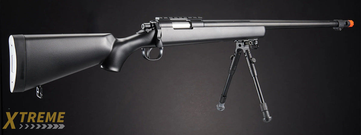 WELL MB07BBIP VSR-10 BOLT ACTION RIFLE w/FLUTED BARREL & BIPOD (COLOR: BLACK)