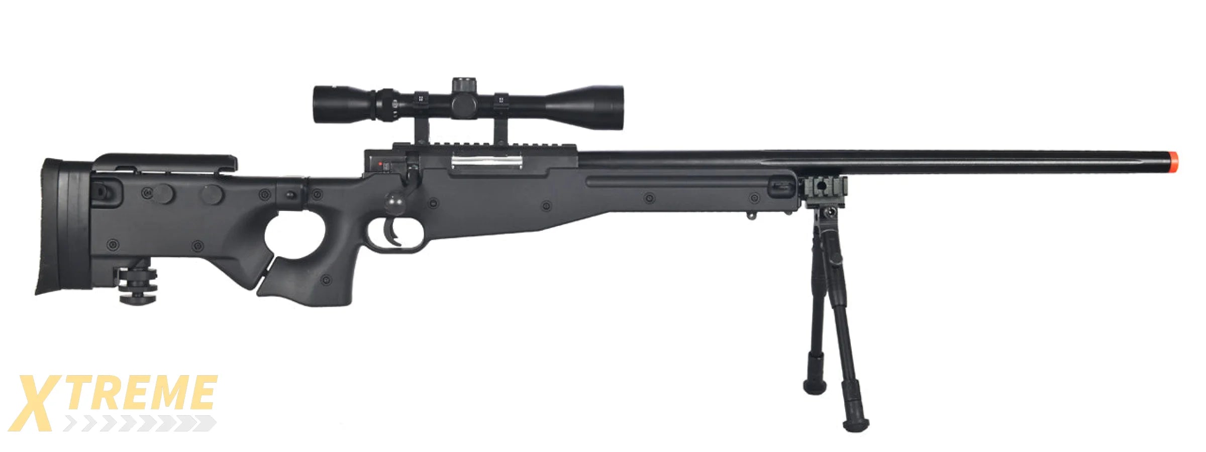 WELL MB08BAB L96 AWP BOLT ACTION RIFLE w/FOLDING STOCK BIPOD & SCOPE (COLOR: BLACK)