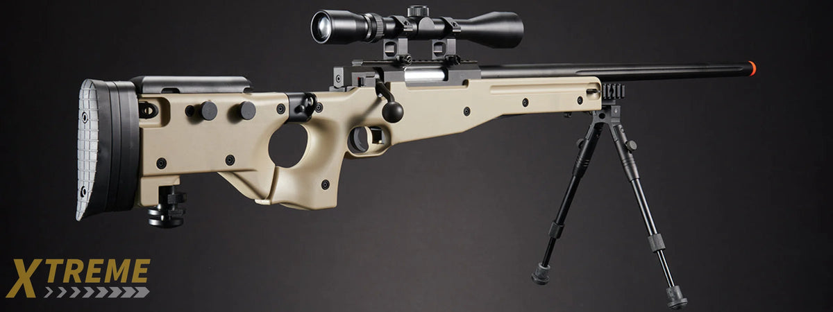 WELL MB08TAB L96 AWP BOLT ACTION RIFLE w/FOLDING STOCK BIPOD & SCOPE (COLOR: TAN)