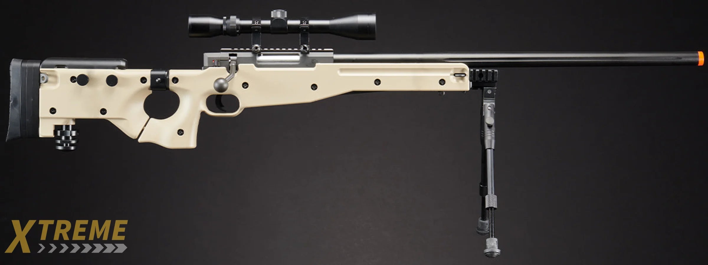 WELL MB08TAB L96 AWP BOLT ACTION RIFLE w/FOLDING STOCK BIPOD & SCOPE (COLOR: TAN)