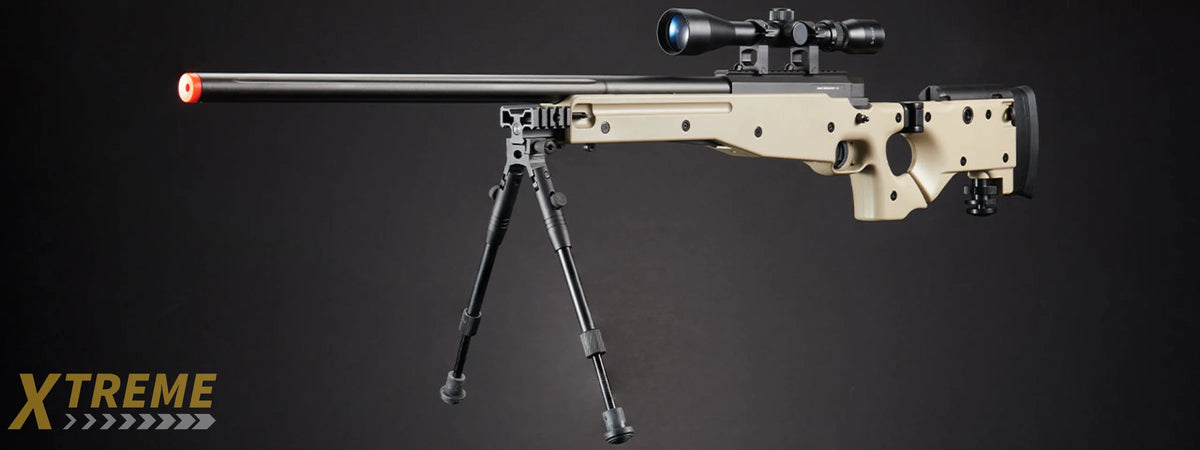 WELL MB08TAB L96 AWP BOLT ACTION RIFLE w/FOLDING STOCK BIPOD & SCOPE (COLOR: TAN)