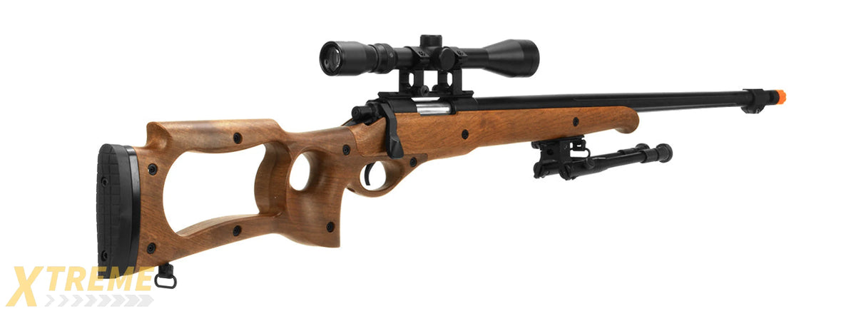 WELL MB10D SNIPER RIFLE W/ SCOPE AND BIPOD (FAUX WOOD)