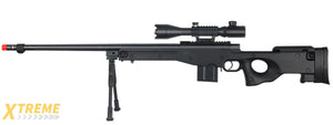 WELLFIRE AIRSOFT L96 FLUTED BOLT ACTION ILLUMINATED SCOPE RIFLE - BLACK