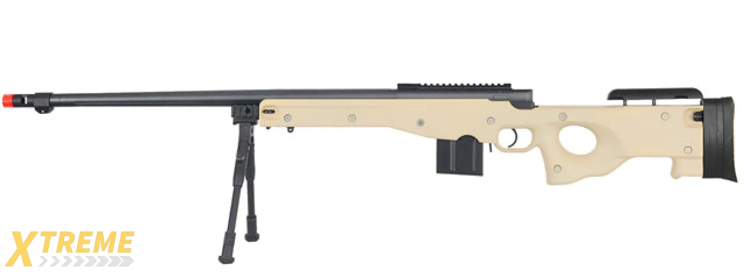 WELL MB4402TBIP BOLT ACTION RIFLE w/FLUTED BARREL & BIPOD (COLOR: TAN)