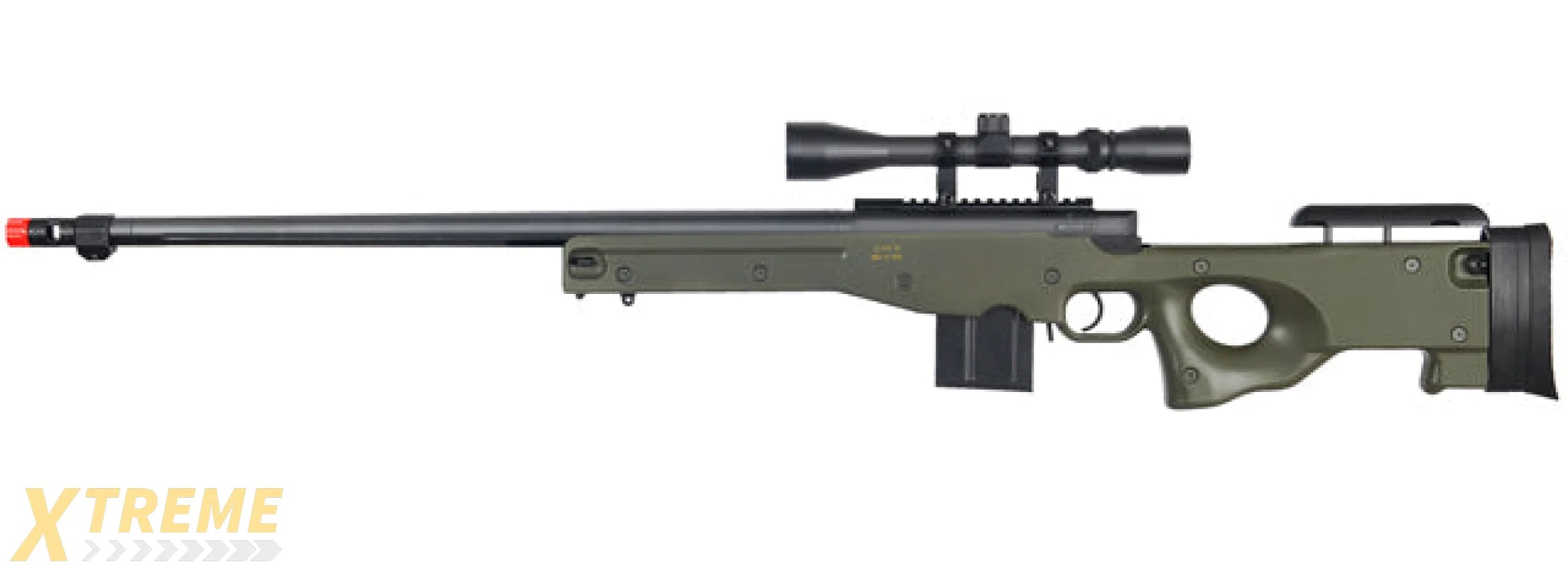 WELL MB4402GA BOLT ACTION RIFLE w/FLUTED BARREL & SCOPE (COLOR: OD GREEN)