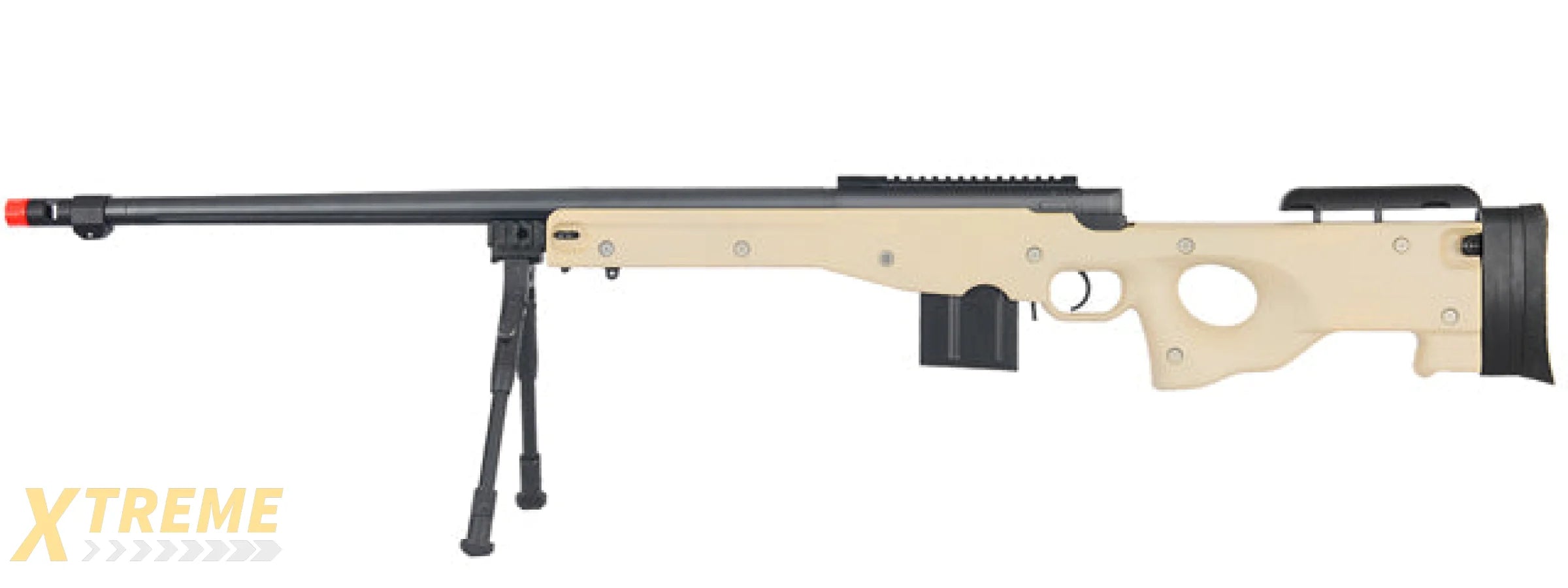 WELL MB4402TBIP BOLT ACTION RIFLE w/FLUTED BARREL & BIPOD (COLOR: TAN)