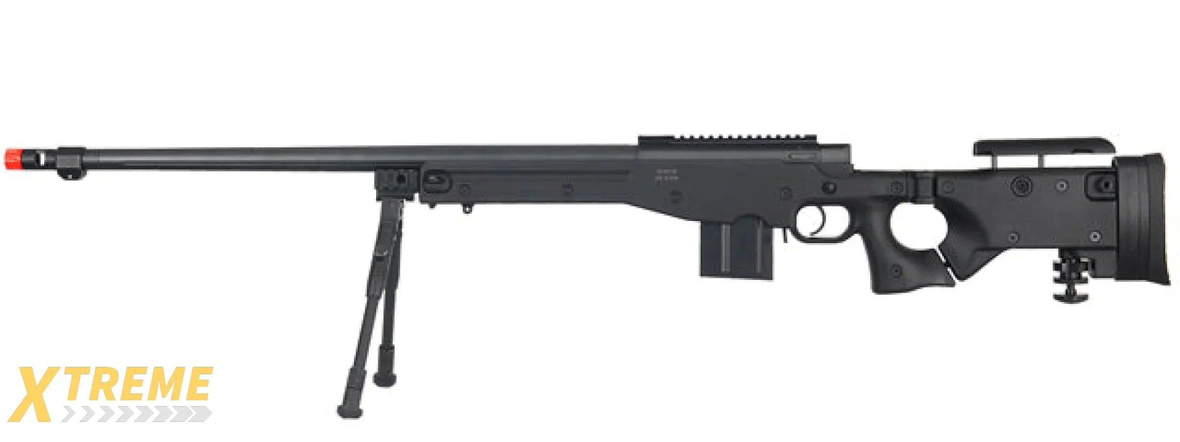 WELL AIRSOFT MK96 BOLT ACTION RIFLE W/ BARREL & BIPOD - BLACK