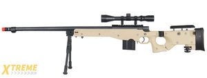 WELL MB4403TAB BOLT ACTION RIFLE w/FLUTED BARREL, SCOPE & BIPOD (COLOR: TAN)