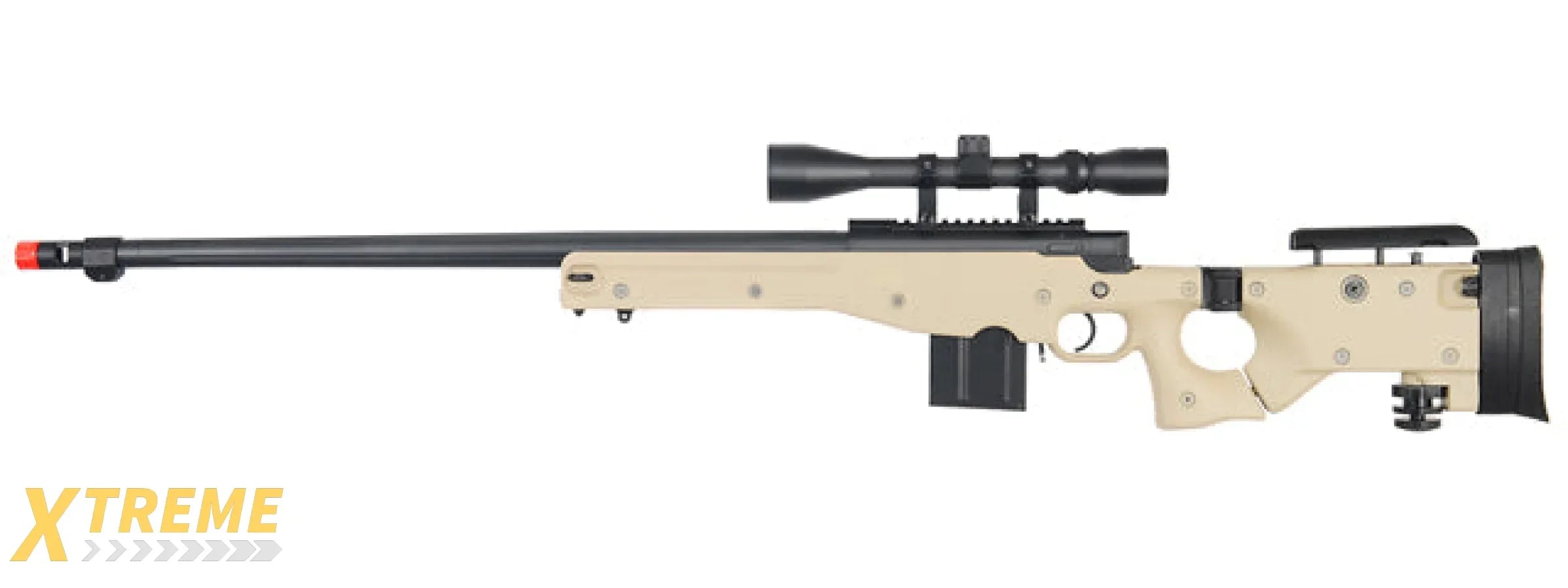 WELL MB4403TA BOLT ACTION RIFLE w/FLUTED BARREL & SCOPE (COLOR: TAN)