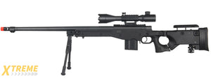 WELL MB4403BAB2 BOLT ACTION RIFLE w/FLUTED BARREL, ILLUMINATED SCOPE & BIPOD (COLOR: BLACK)