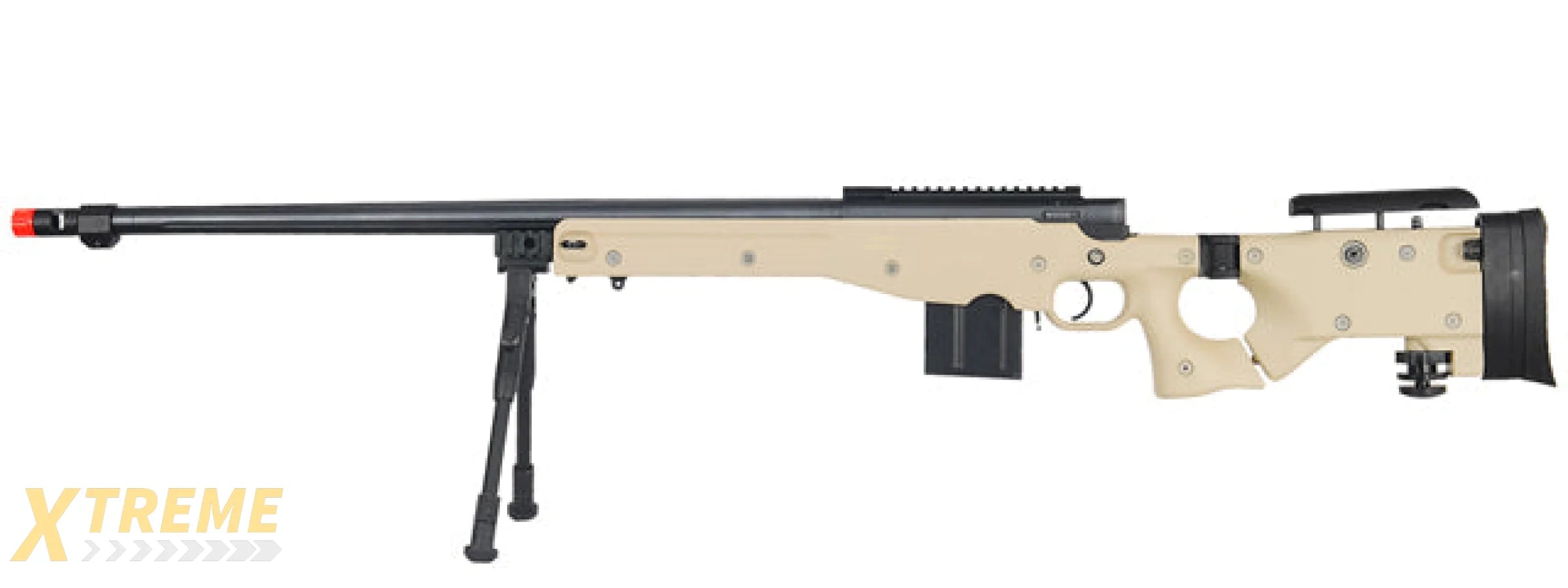 WELL MB4403TBIP BOLT ACTION RIFLE w/FLUTED BARREL & BIPOD (COLOR: TAN)
