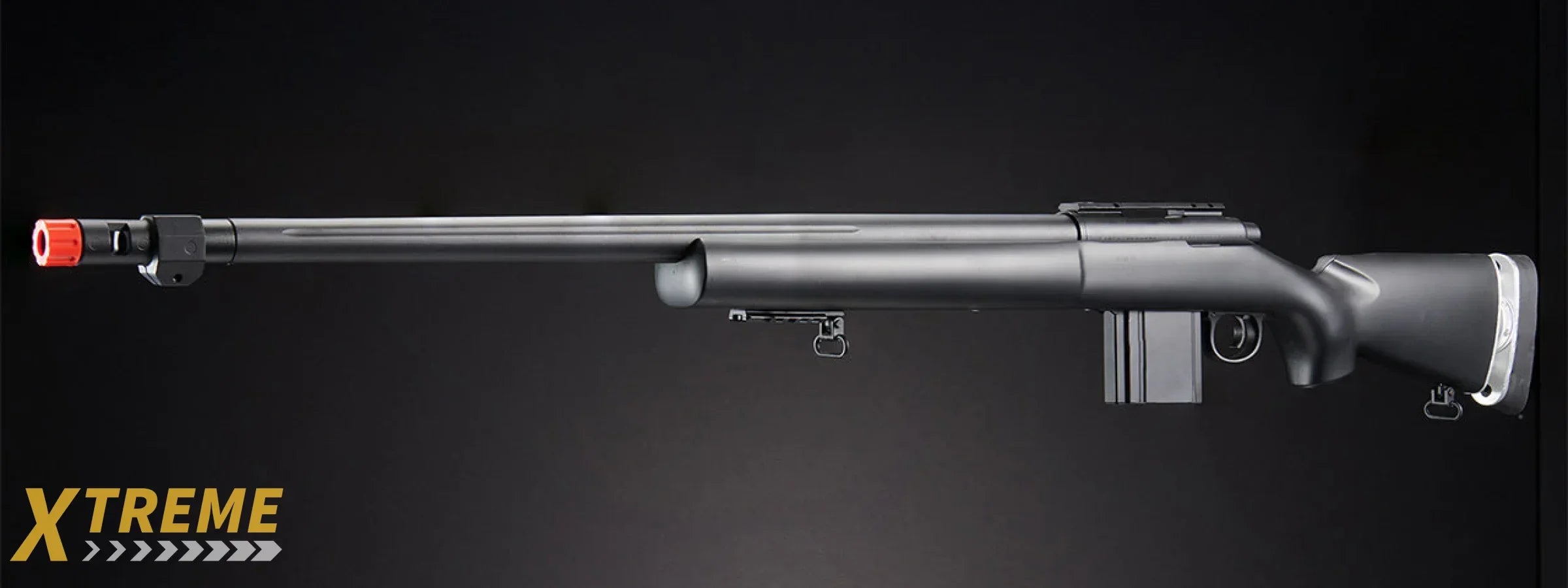 WELL AIRSOFT M24/M28 BOLT ACTION RIFLE W/ FIXED STOCK FLUTED BARREL