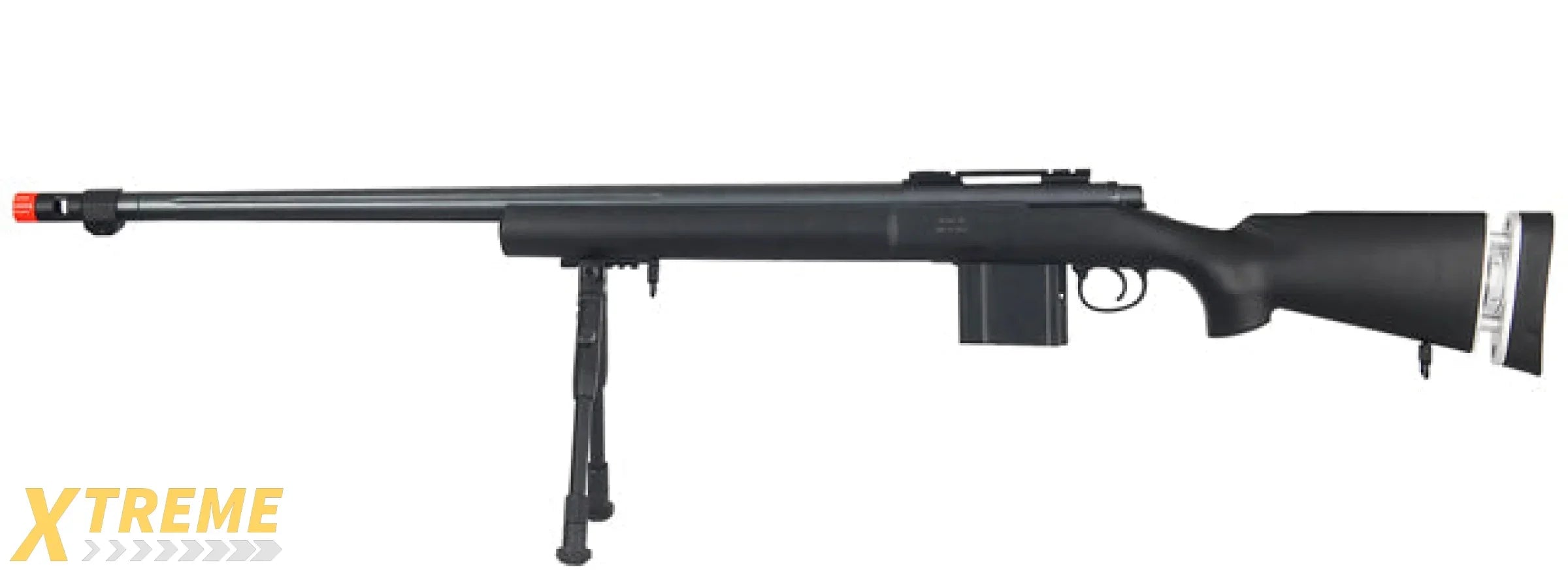 WELL MB4405BBIP BOLT ACTION RIFLE w/FLUTED BARREL & BIPOD (COLOR: BLACK)