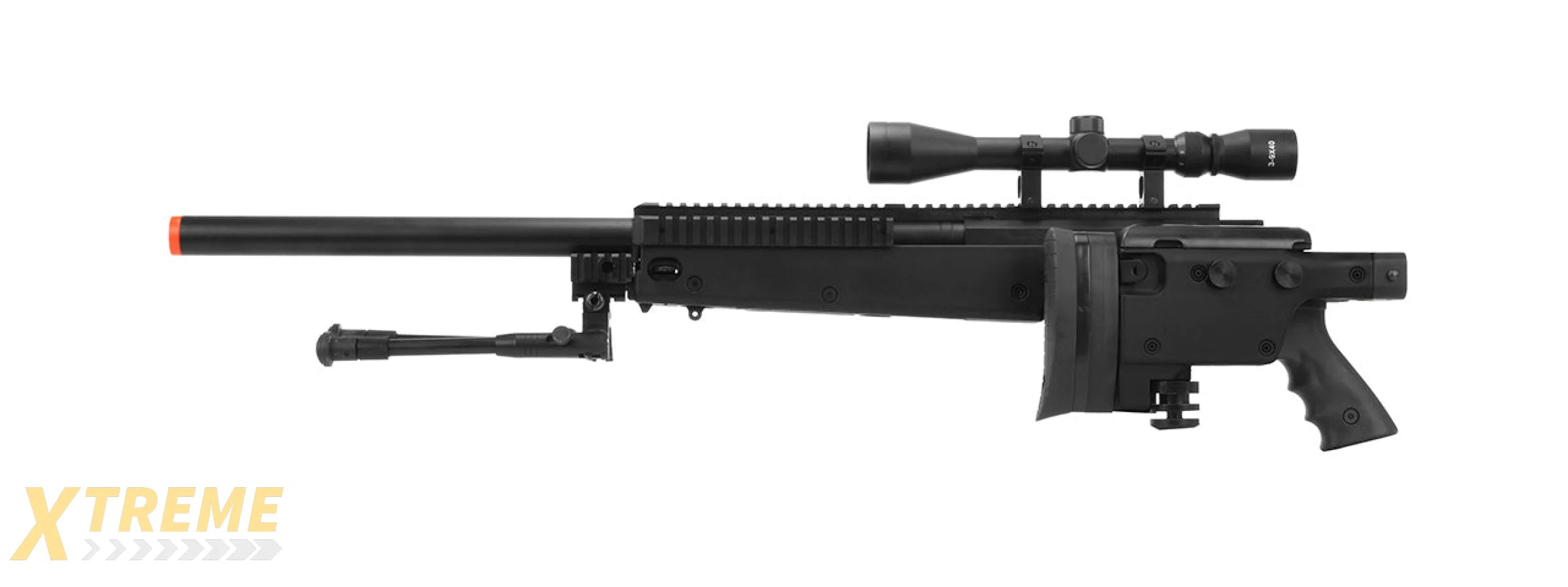 WELL MB4406D SNIPER RIFLE W/ FOLDING STOCK BIPOD & SCOPE - BLACK