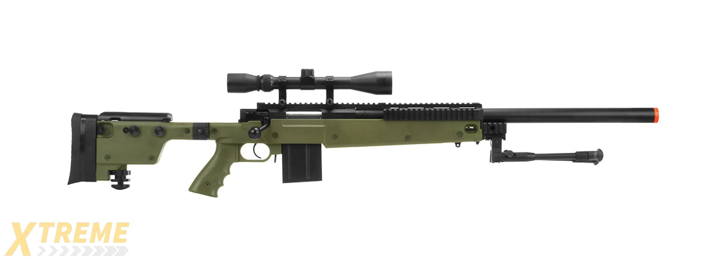 WELL MB4406D SNIPER RIFLE W/ FOLDING STOCK BIPOD & SCOPE - OD