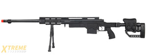 WELL MB4410BBIP BOLT ACTION RIFLE W/FLUTED BARREL & BIPOD (COLOR: BLACK)