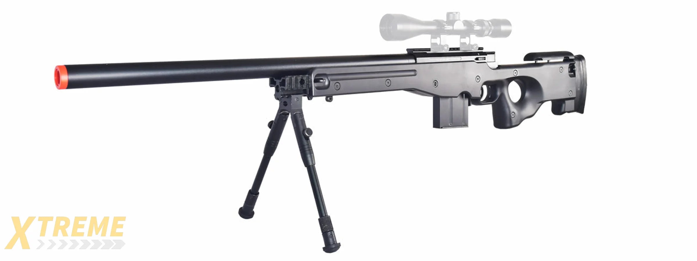 WELLFIRE AIRSOFT MK96 AWS BOLT ACTION SNIPER RIFLE W/ BIPOD - BLACK