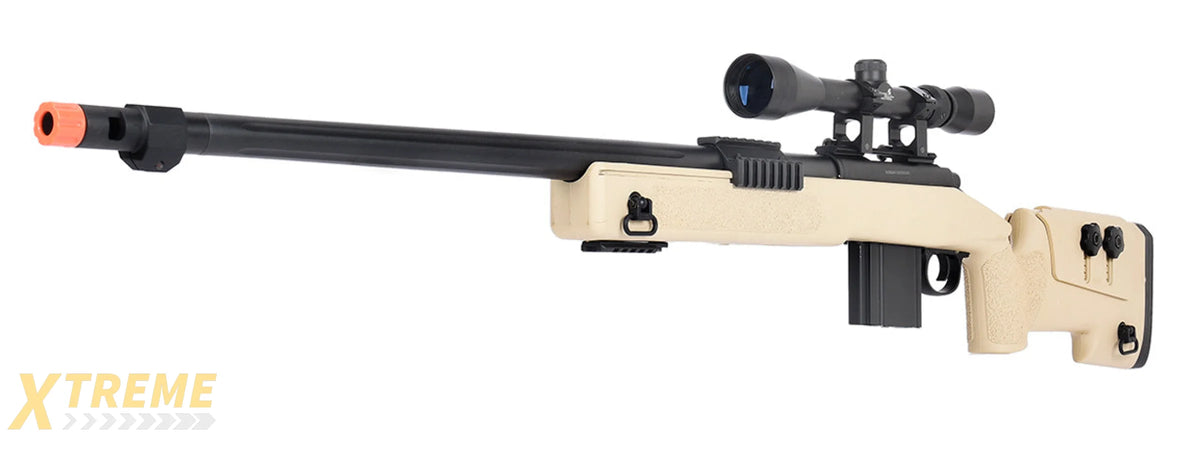 WellFire MB4416 M40A3 Bolt Action Sniper Rifle w/ Scope (TAN)