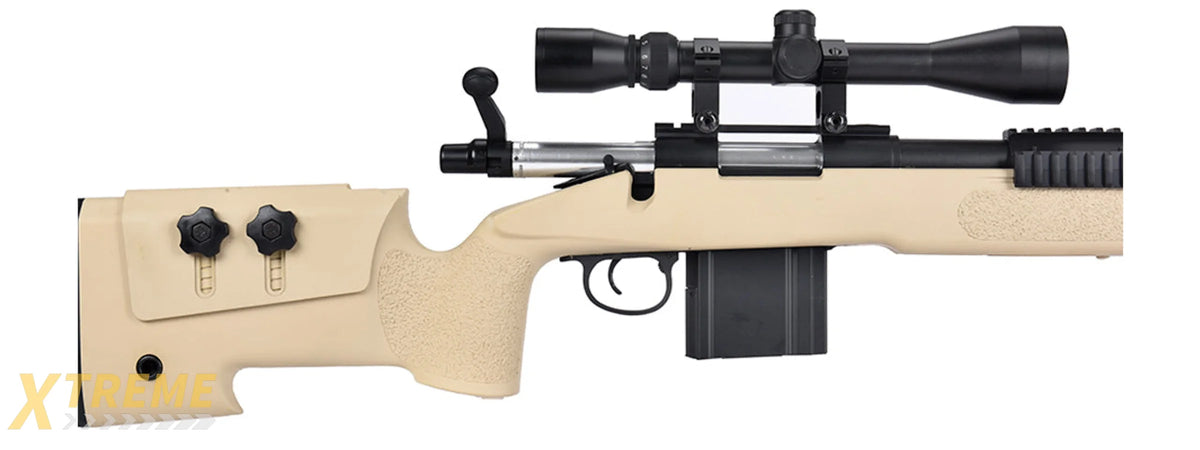 WellFire MB4416 M40A3 Bolt Action Sniper Rifle w/ Scope (TAN)